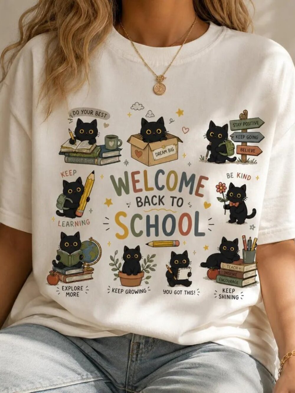 Cute Cat Back To School Shirt, Cat Tee, Teacher Gift